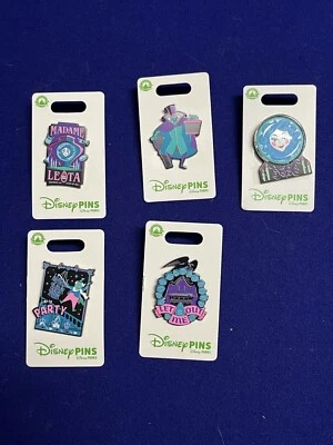 Набор из 5 значков 2023 Disney Parks Haunted Mansion Pickwick Hatbox Ghost Leota Raven - Изображение 1 из 4