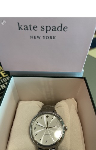 Orologio Donna Kate Spade Metro Scallop Quadrante Argento KSW1493 NUOVO CON SCATOLA