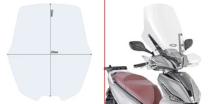 GIVI Cupolino Trasparente 53,5 x 49,5 per KYMCO People S 125-150-200 2020 - 2022 - Foto 1 di 2