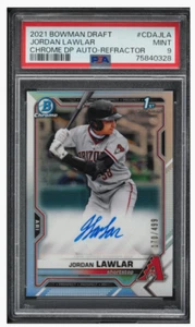 2021 Bowman Draft Chrome Refractor Jordan Lawlar PROSPECT AUTO /499 PSA 9 - Picture 1 of 2
