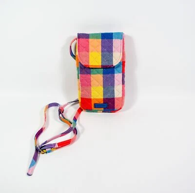 Bolso bandolera/teléfono celular Vera Bradley Carson Tropics a cuadros multicolor Foto 1 de 4
