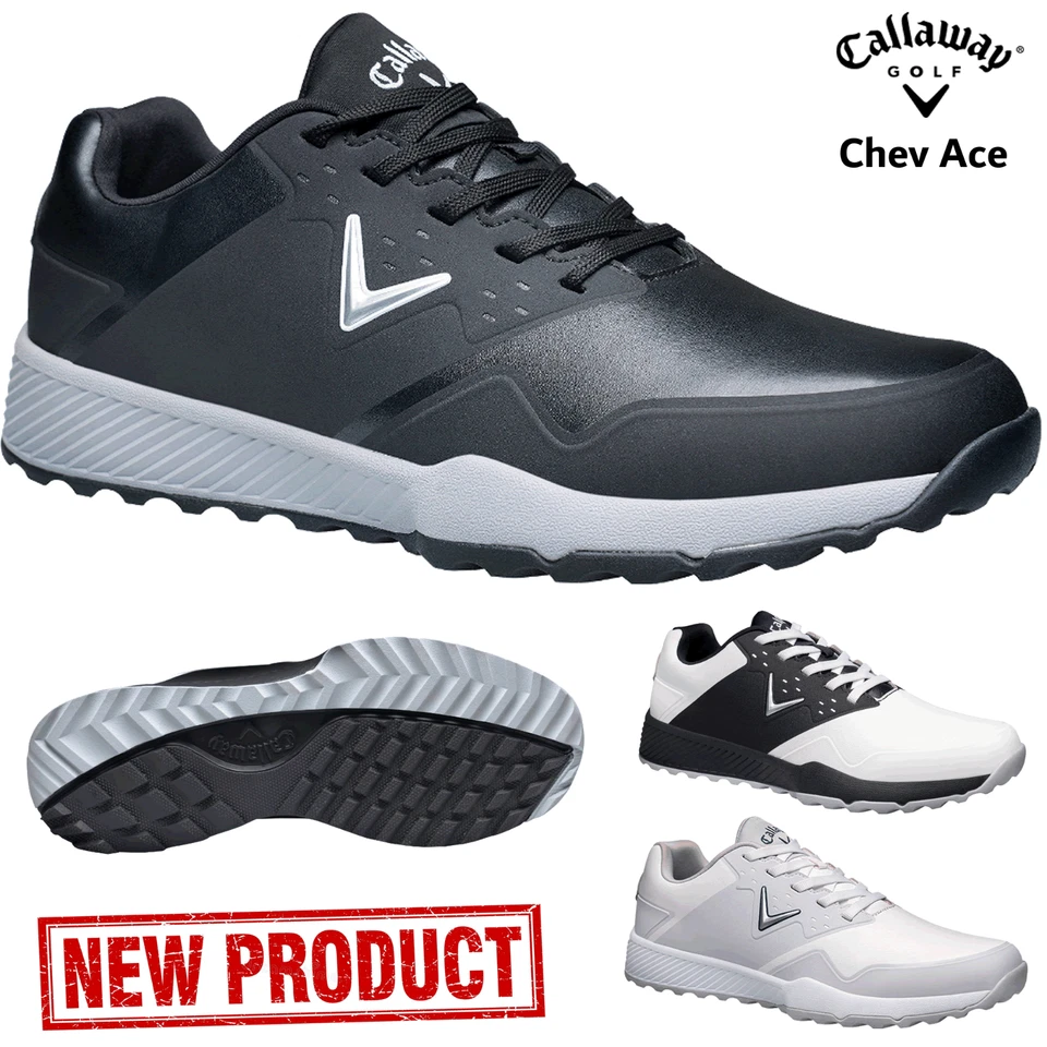 CALLAWAY GOLF SHOES CHEV ACE 2022 MENS WATERPROOF GOLF SHOES NEW WHITE OR BLACK - Image 1 of 1
