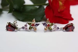 zk28 Pendientes Pendiente Zirconia Aros Perlas Joya Pendientes - Imagen 1 de 1