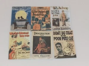 Doll House 1:12 Scale Miniature Sheet Music x 6 , Vintage - Picture 1 of 8
