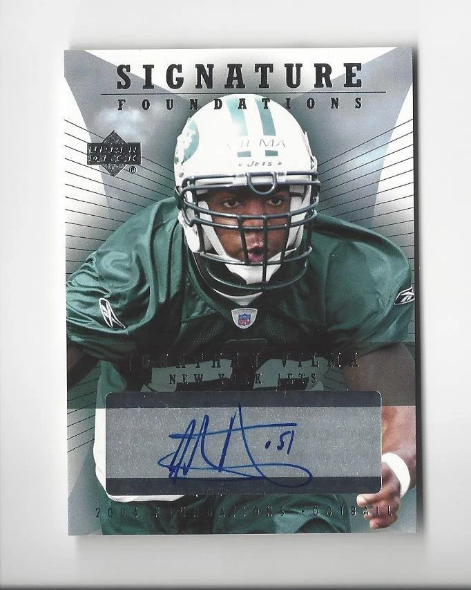 2004 UD Foundations Signature Foundations Jonathan Vilma Rookie AUTOGRAPH Jets - Image 1 of 1