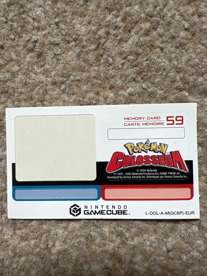 Pokemon Colosseum Nintendo GameCube Memory Card Red Sticker Official Ruby - Image 1 of 1