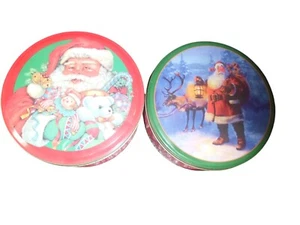 Set Vintage Classic Weihnachtsmann Weihnachten Metall Coockie Kanister Dosen 5" - Bild 1 von 5