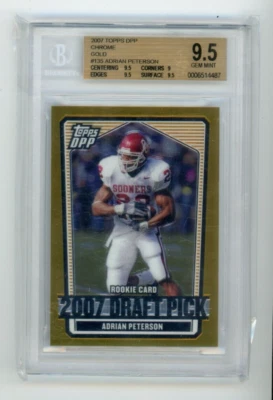 2007 Topps Chrome DPP Adrian Peterson RC #135 Gold /99 BGS 9.5 Gem Mint Rookie - Image 1 of 2