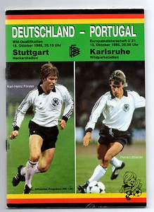 Orig.PRG World Cup Qualifikation 16.10.1985 GERMANY - PORTUGAL !! RARE - Picture 1 of 1