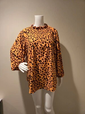 LuLaRoe Clara Smocked Blouse Leopard Print S - Image 1 of 4