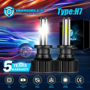 6-sides H7 LED Headlights Kit High / Low Beam Bulbs 1800000LM 6500K White Bright - Picture 1 of 12
