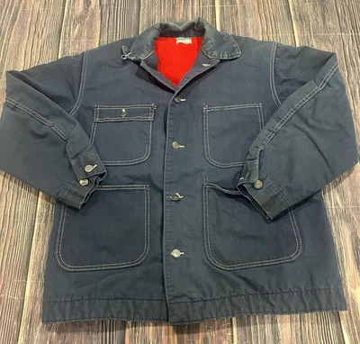 Vtg 70’s Sears Denim Fleece Lined Chore/Barn Coat/jacket Sz Med ￼ - Image 1 of 4