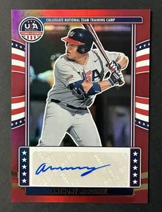 2024 Panini Stars and Stripes - (Anthony Martinez) Red Auto (34/49) Guardians - Picture 1 of 2