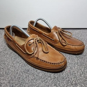 Sebago Shoes Mens UK 8.5 Brown Docksides Leather Boat Deck Sailing Tan Nautical - Picture 1 of 12