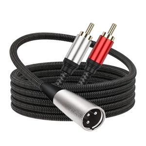 For XLR 3Pin Female To 2RCA Male Double Lotus Microphone Audio Connection Cable - Picture 1 of 14