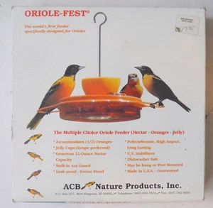 Oriole Fest Bird Feeder ABC Nature Products New Nectar Oranges Jelly P7622 - Picture 1 of 2