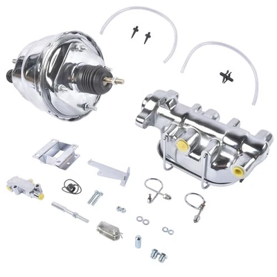 7" Dual Disc Drum Power Brake Booster Kit for Chevy Bel Air 150 210 1955-1957 - Image 1 of 4