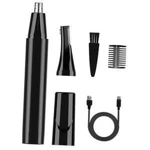 Ear Nose Hair Trimmer for Men, Rechargeable Eyebrow Facial Hair Trimmer, Black - Picture 1 of 8