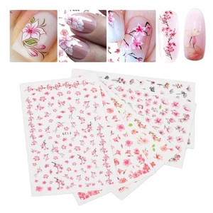 Flower Nail Art Sticker Safe 3D Self Adhesive Nail Art Decals For DIY Nail A SD0 - Picture 1 of 12