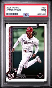 2025 Topps Series 1 James Wood #181 (RC) PSA 9 - Picture 1 of 2