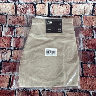 Pantalones cortos para mujer INC International Concepts tiro medio cuerda tostada talla 6 Foto 1 de 3