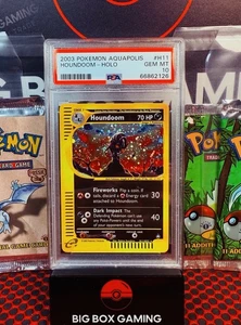 Pokemon 2003 Houndoom Aquapolis Holo #H11 PSA 10 Gem Mint Swirl 🐈⬛ 💎 - POP 59 - Bild 1 von 4