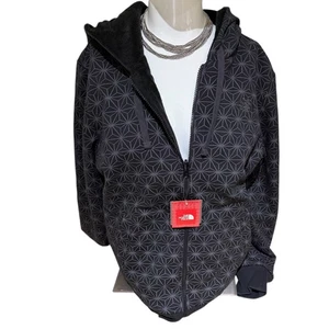 Chaqueta con Capucha Reversible The North Face Estampado Geométrico Negra Felpa Talla XL Nueva con Etiquetas - Imagen 1 de 7