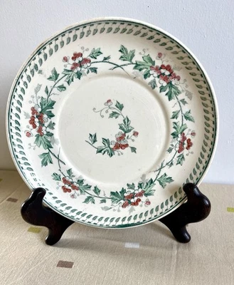 Assiette à dessert terre de fer 18cm. modèle Pinson Creil et Montereau - Photo 1/4