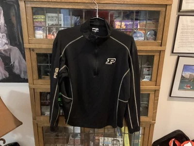 Purdue Boilermakers PING Black w LOGO 1/4 Zip Golf Pullover SZ L - Cool - Image 1 of 4