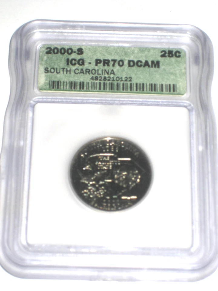 2000-S ICG Proof 70 DCAM Clad South Carolina Quarter  25C PERFECT Coin! - Image 1 of 2