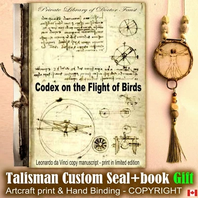 Antique Book Magic Occult Esotericism Grimoire Leonardo Davinci Codex Manuscript - Image 1 of 4