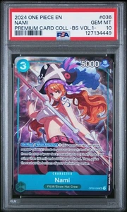 2024 ONE PIECE OP02-036 PREMIUM CARD COLLECTION MIGLIORE SELEZIONE VOL 1 NAMI PSA 10 - Foto 1 di 2