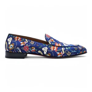 Christian Louboutin Silk Loafers – Blue - EU 46 / US 13  $845 - Picture 1 of 8