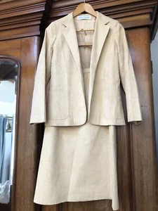 Vintage Suedette 2 Piece Jacket A-Line Skirt + Pockets! Size 6/8 Stanley Sherman - Picture 1 of 4