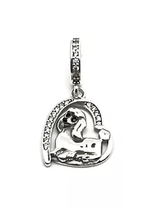 POODLE DOG PUP PUPPY HEART CHARM GIFT 🌺 925 STERLING SILVER GIFT - Picture 1 of 5