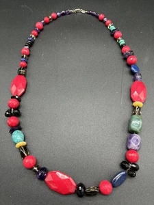 "Collar 30"" Topacio Esterlina y Colorido, Cuarzo, Amatista, Piedras Tanzanita ABEL" - Imagen 1 de 9