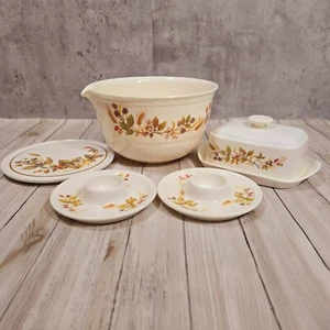 Vintage St Michael Harvest Melamine Butter Dish Egg Cups Mixing Bowl Pot Stand - Picture 1 of 13