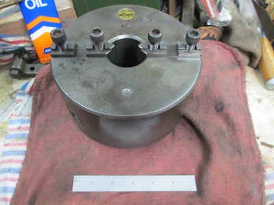 Патрон токарного станка Rohm 2 Jaw 6-1/4 дюйма с задней пластиной L0. Очень мало пользы. - Изображение 1 из 4