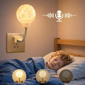 Voice Control Moon Lamp LED Three Brightness Adjustment Night Light For Kids Use - Afbeelding 1 van 16