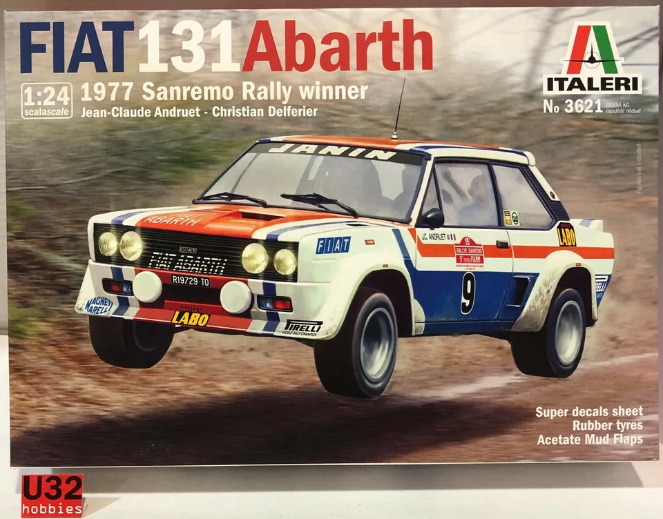 ITALERI 3621 KIT 1/24 FIAT 131 ABARTH 1977 SAN REMO RALLY VINCITORE J.C.ANDRUET