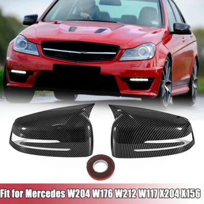 Cubierta de espejo retrovisor OX de fibra de carbono para Mercedes-Benz W204 W212 W176, Foto 1 de 4