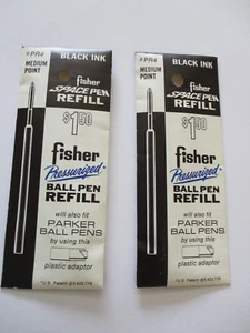 VIINTAGE FISHER SPACE PEN REFILLS LOT (2) PR4 BLACK INK MEDIUM POINT - Picture 1 of 4