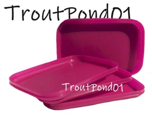Juego de 4 platos rectangulares Tupperware para almuerzo rosa rectangular sándwich - Imagen 1 de 2