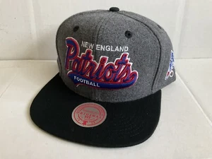 New England Patriots MITCHELL & NESS SNAPBACK GRAY & RED/BLUE BLACK ARCH~HAT/CAP - Picture 1 of 3