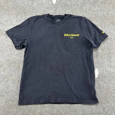 Helly Hansen Shirt Men M Black Spellout Graphic Cotton Sailing Foul Weather Gear - Image 1 of 4