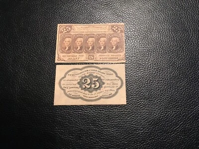 1st Issue fractional currency Specimen Set 25 cent obverse -Reverse Uncirculated - Image 1 of 4