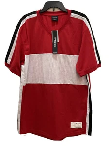 WT02 Fashion Tee Shirt Short Sleeve Size XL Red And White - Picture 1 of 12
