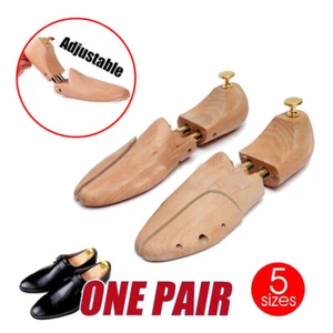 Adjustable Men Women Cedar Wooden Shoe Tree Shaper Keeper Wood Stretcher - Picture 1 of 11