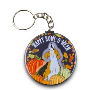 Beagle Dog Halloween Keychain Handmade Retro Pet  Portrait Art Gift Accessory - Picture 1 of 11