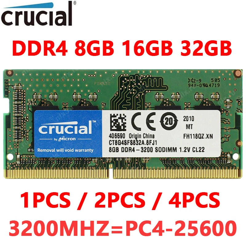 CRUCIAL DDR4 8GB 16GB 32GB 3200 MHz PC4-25600 Laptop SODIMM 260-Pin Memory RAM